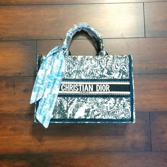 CHRISTIAN DIOR Dioriviera Size Small Toile de Jouy Book Canvas Tote Bag - Picture 1 of 6